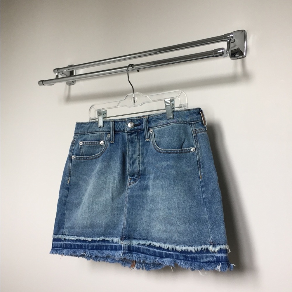 Unique Denim Skirt Medium to Light Wash
